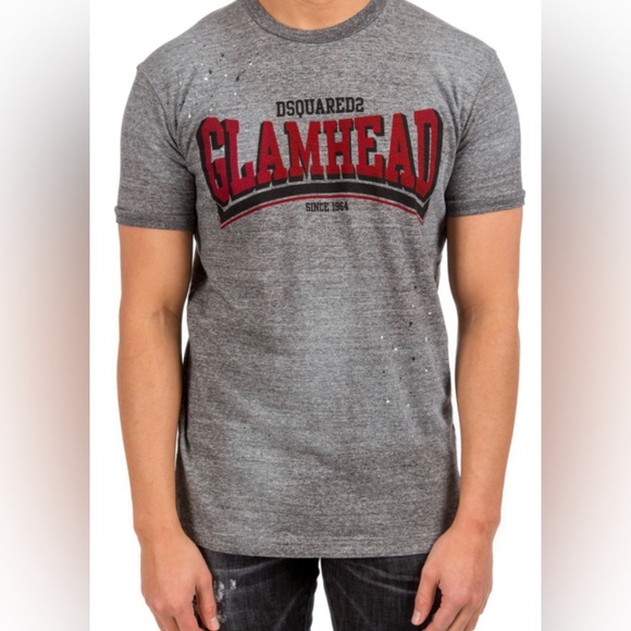 Dsqured2 Glamhead melange cotton stained Tee Sz L - Picture 1 of 7